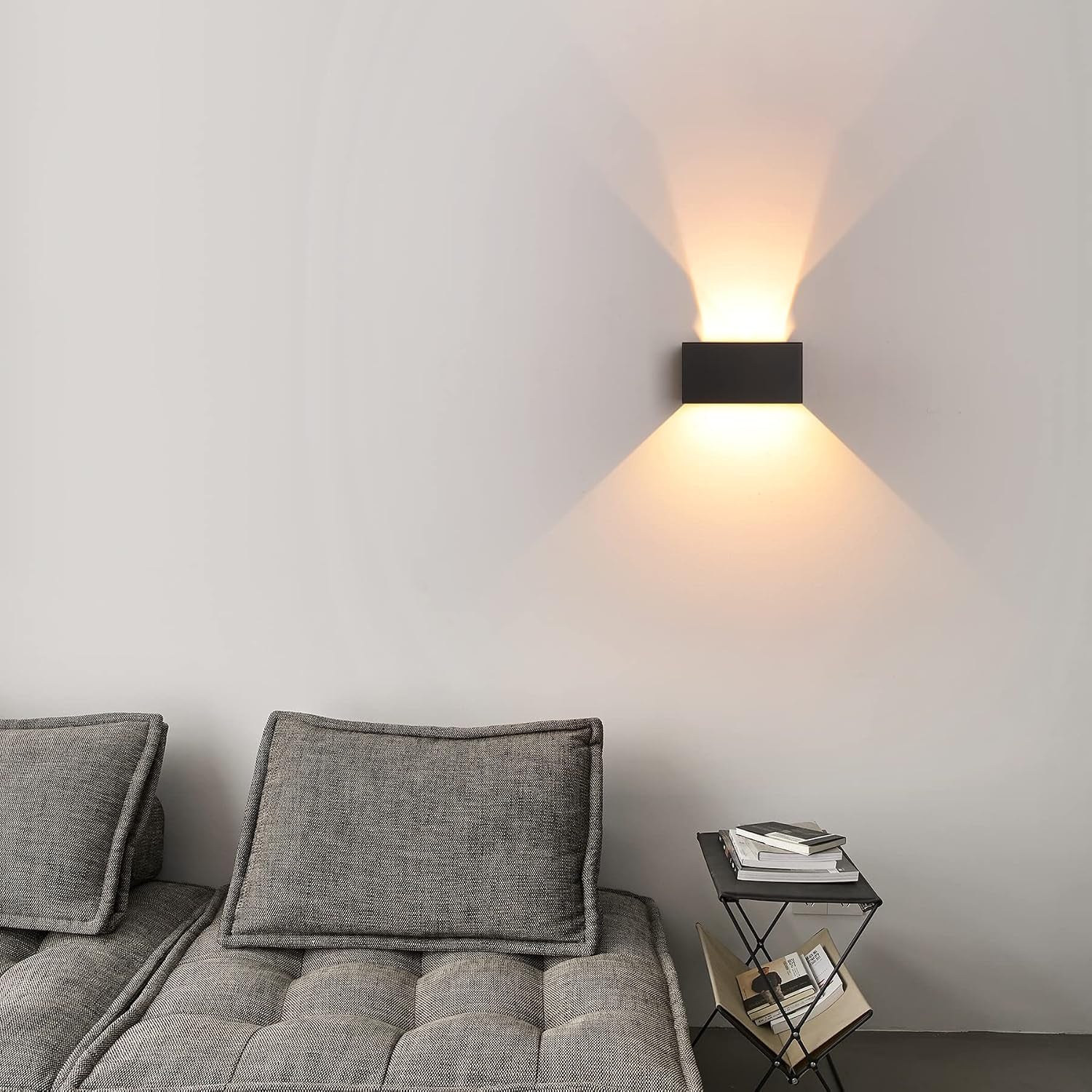 Wandleuchte Innen/Außen 24W Led,Außenleuchte Wandlampe,Ip65 Wasserdichte Außenwandleuchte 3000K Warmweiß Wandbeleuchtung,Up down Wandlichter Lichtstrahl Einstellbar Für Balkon,Wohnzimmer,Schlafzimmer