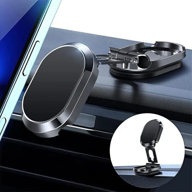 Magnetische Handyhalterung fürs Auto – 720° drehbar, klappbar, Edelstahl, fürs Armaturenbrett