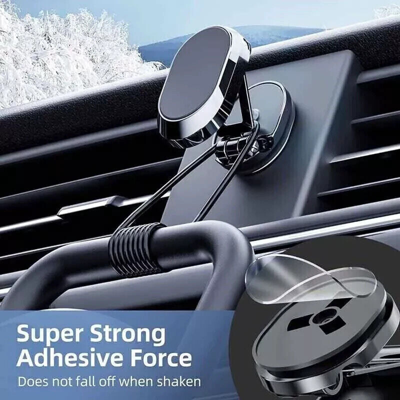 Magnetische Handyhalterung fürs Auto – 720° drehbar, klappbar, Edelstahl, fürs Armaturenbrett