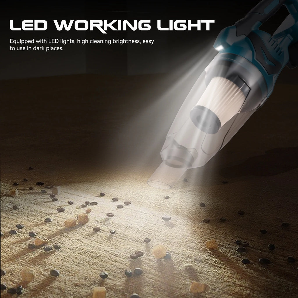 Akku-Handstaubsauger 10000PA – kabellos, mit LED-Licht, für Auto, Zuhause & Tierhaare