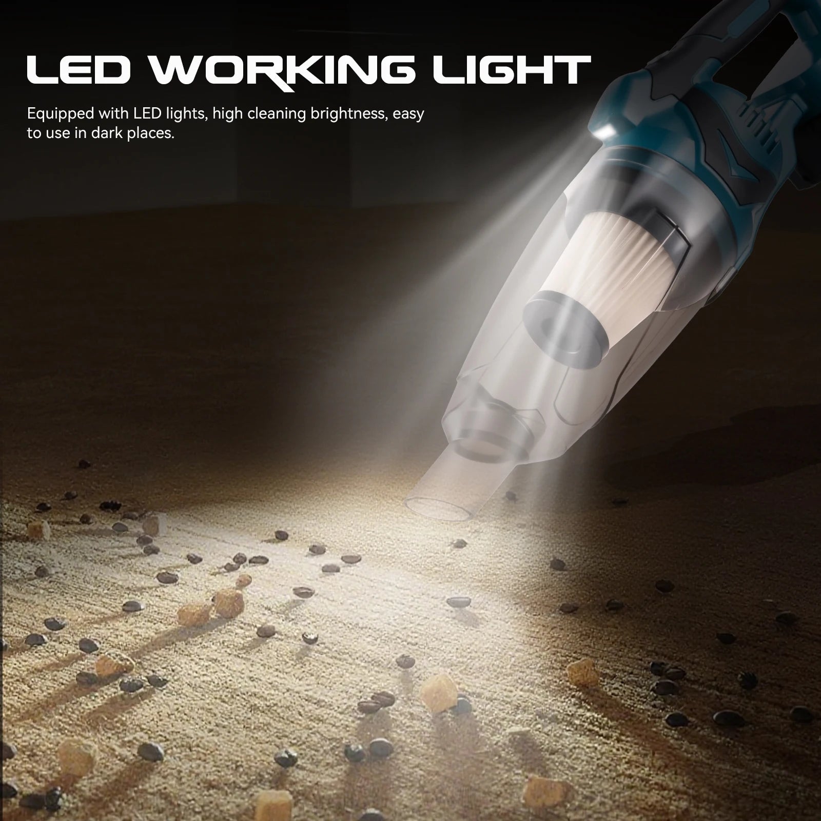 Akku-Handstaubsauger 10000PA – kabellos, mit LED-Licht, für Auto, Zuhause & Tierhaare