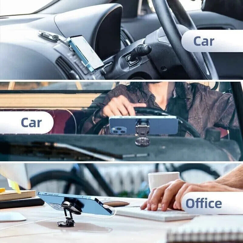 Magnetische Handyhalterung fürs Auto – 720° drehbar, klappbar, Edelstahl, fürs Armaturenbrett
