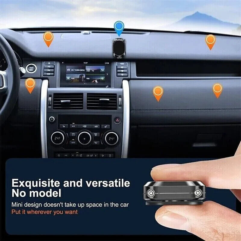 Magnetische Handyhalterung fürs Auto – 720° drehbar, klappbar, Edelstahl, fürs Armaturenbrett