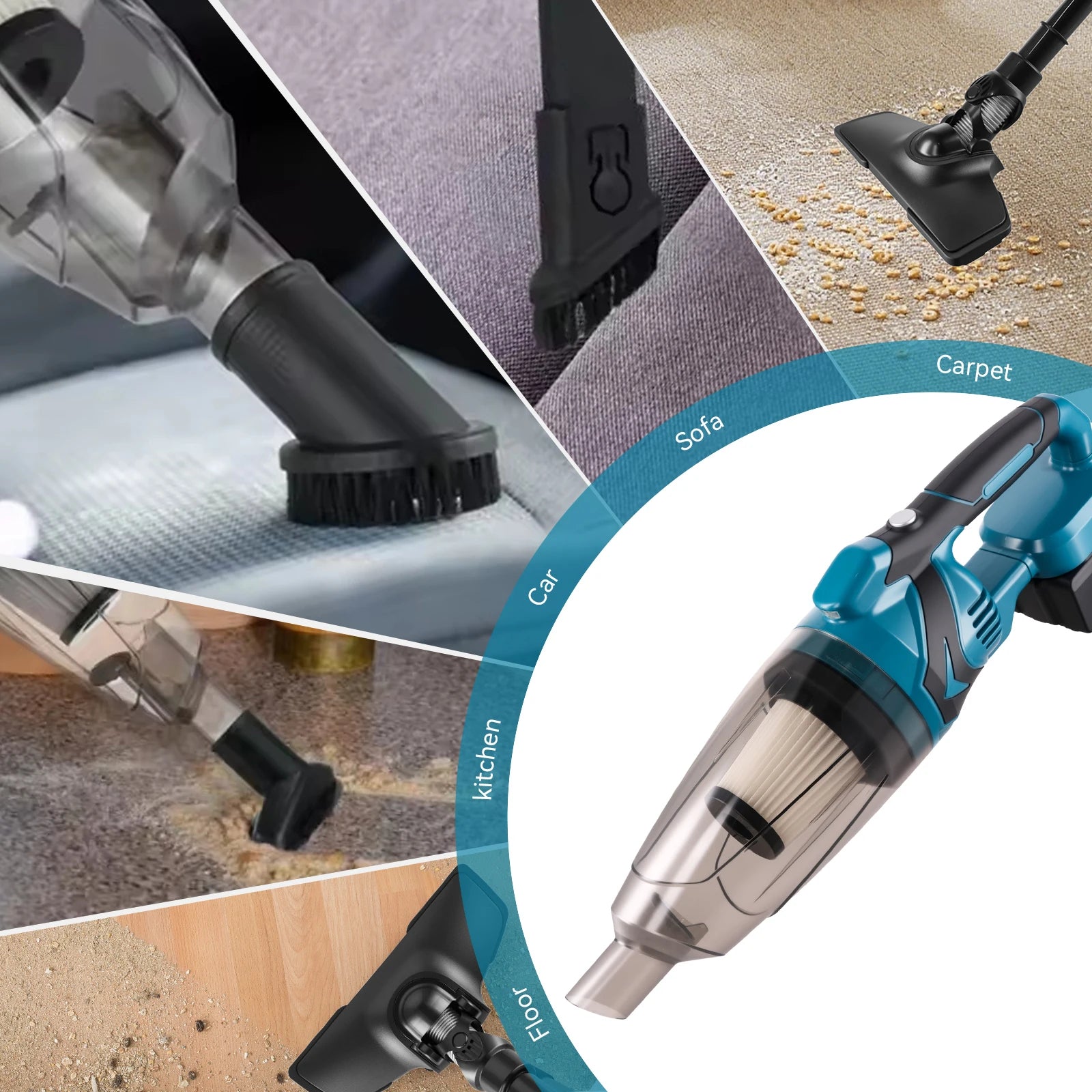 Akku-Handstaubsauger 10000PA – kabellos, mit LED-Licht, für Auto, Zuhause & Tierhaare