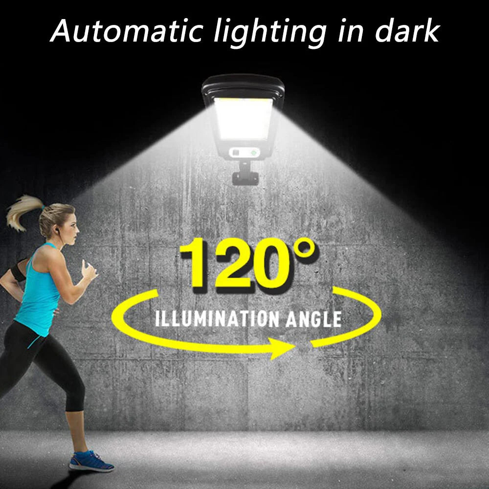 LED Solar-Außenleuchte mit Bewegungsmelder & Fernbedienung – IP65 wasserdicht, kabellos