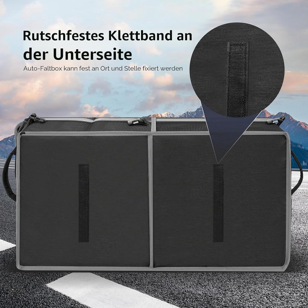 Kofferraum-Organizer faltbar mit Deckel – wasserdicht, rutschfest, für Kofferraum & Rücksitz