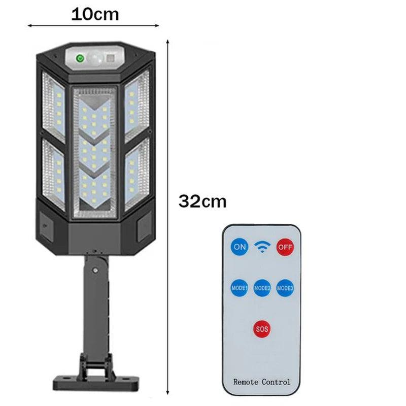 LED Solar-Außenleuchte mit Bewegungsmelder & Fernbedienung – IP65 wasserdicht, kabellos